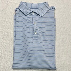 Johnnie-O Men’s Large Blue Stripped Polo